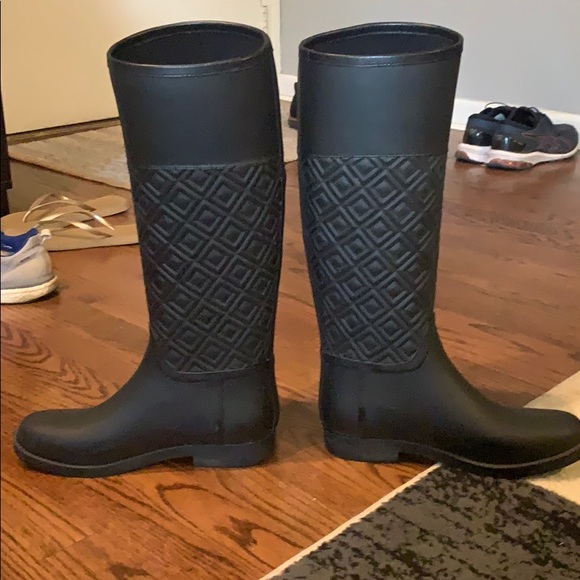 Tory Burch Marion Quilted Rain Boots - Picture 2 of 5